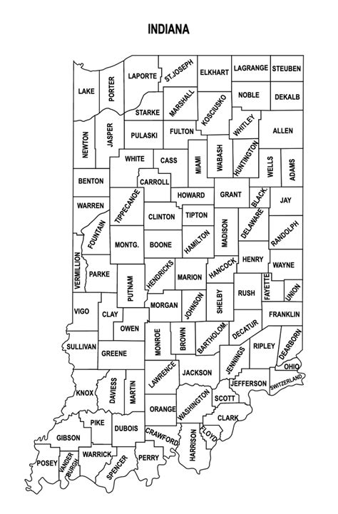 Indiana County Map Editable Printable State County Maps