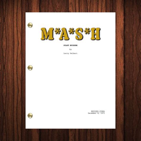 Mash MASH TV Show Script Pilot Episode Full Screenplay - Etsy