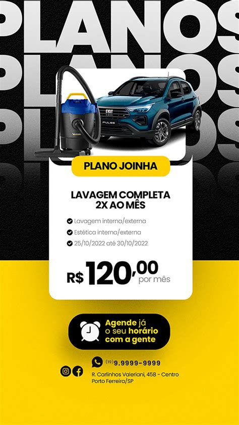 Story Planos Lavagem Completa Est Tica Automotiva Social Media Psd