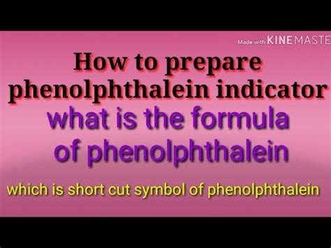 How To Prepare Phenolphthalein Indicator Formula Of Phenolphthalein