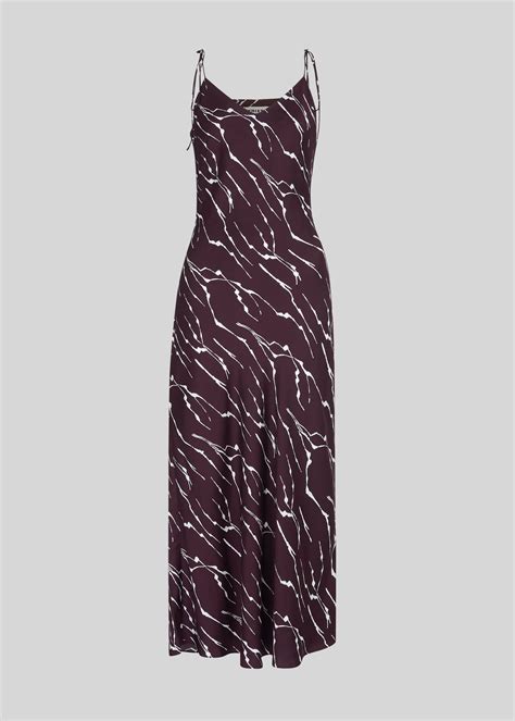 Burgundy Dagma Twig Print Slip Dress Whistles