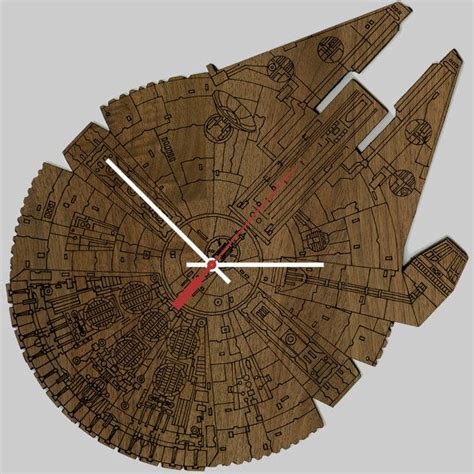 Original Star Wars Millennium Falcon Artisan Laser Engraved Clock