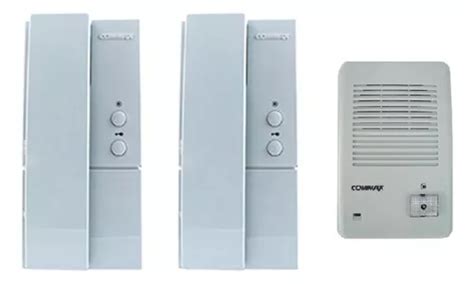 Kit Portero Eléctrico Commax 2 Teléfonos Frente Aplicar Blanco