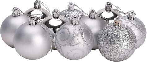 Christmas Concepts® Pack Of 10 60mm Christmas Tree Baubles Shiny Matte And Glitter Decorated