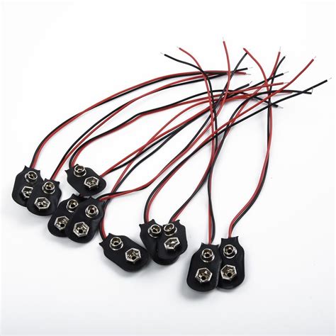 10x 9V Batterieclips Block Batterie Clips Anschluss Kabel Für Blöcke