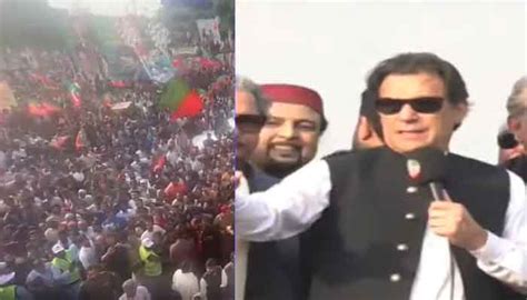 عمران خان ایک پھر کنٹینر پر چڑھ گئے، لاہور کے لبرٹی چوک سے لانگ مارچ کا