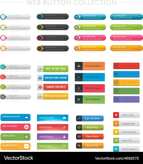 Web Button Collection Royalty Free Vector Image