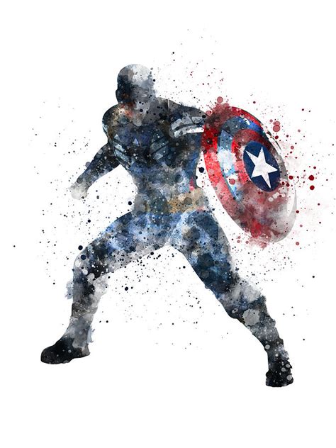 Captain America Watercolor No Background Digital Art By Mihaela Pater