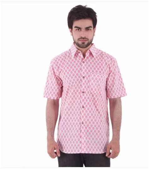 Pink Cotton Printed Shirt For Men At Rs 632 Piece Men Printed Cotton