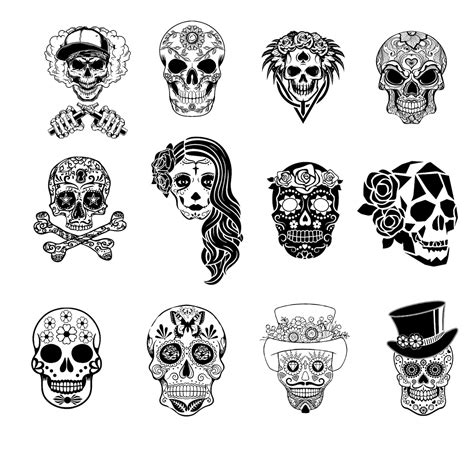 Skull Svg Bundle Skull Png Files Sugar Skulls Svg Skull Png Bundle Skull Head Svg Instant