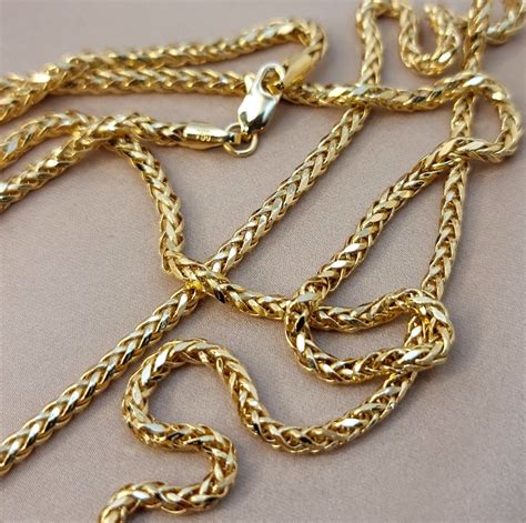 18k Solid Gold Franco Chain Necklace Real 18k Gold Franco Chain