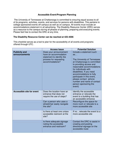 Accessible Event Program Planning Templates At