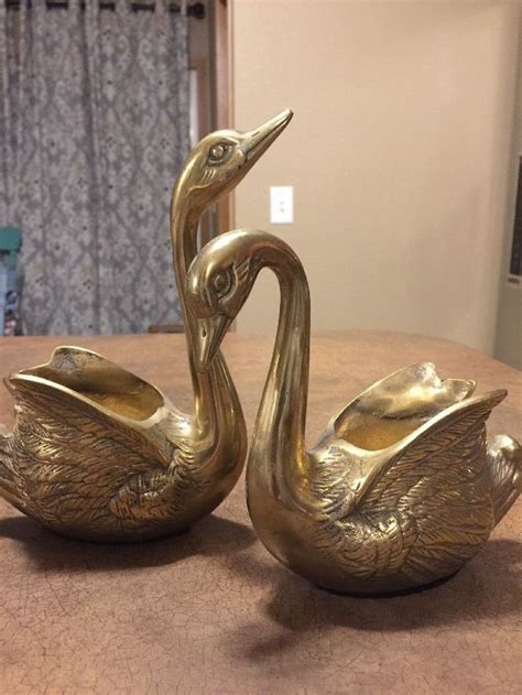 Vintage Brass Swan Planter Ebay Brass Vintage Brass Metalware