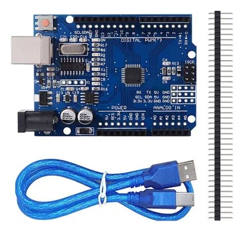 Placa Compatível Com Arduino Uno Atmega 328 Smd Com Cabo Usb