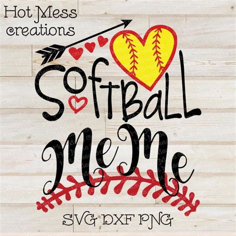 Softbol Svg Dxf Png Softbol Meme Design Archivo De Etsy México