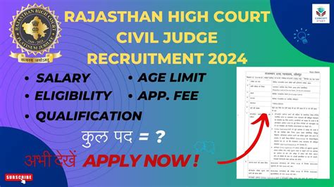 राजस्थान उच्च न्यायालय सिविल जज भर्ती 2024 Rajasthan High Court Civil