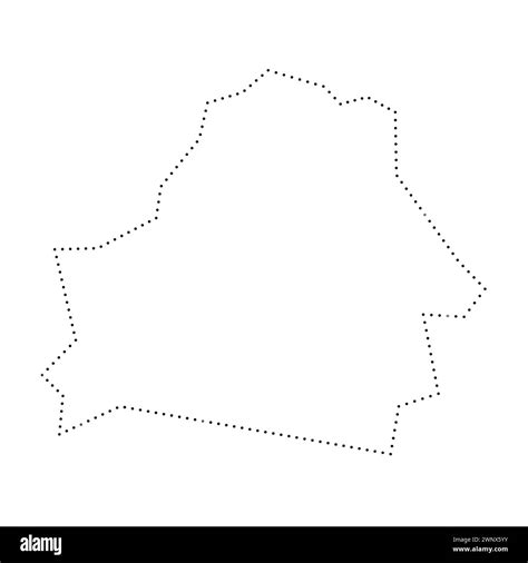 Belarus Country Simplified Map Black Dotted Outline Contour Simple