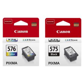 Canon PG 575 CL 576 Original Black Colour Ink Cartridge 2 Pack