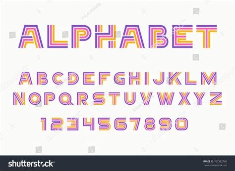 Vector Linear Font Alphabet Stock Vector Royalty Free 767362780