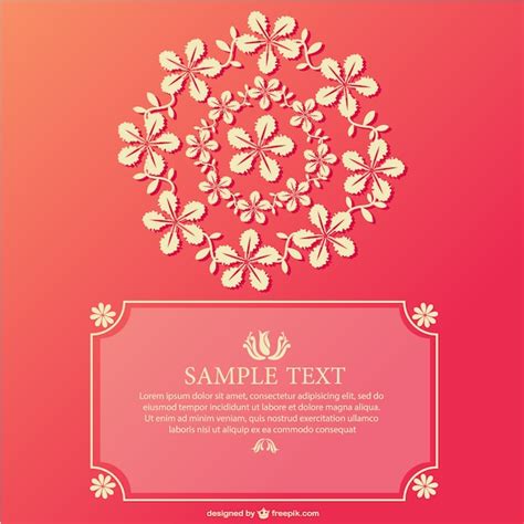 Plantilla De Elegante Tarjeta Floral Vector Gratis