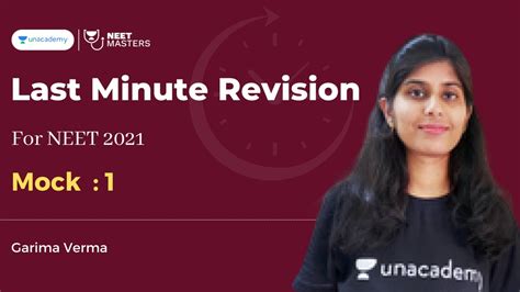 Last Minute Revision Neet 2021 Mock 1 Chemistry Garima Verma Neet