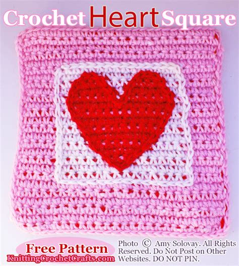 Crochet Heart Squares From The Pattern Sampler Series