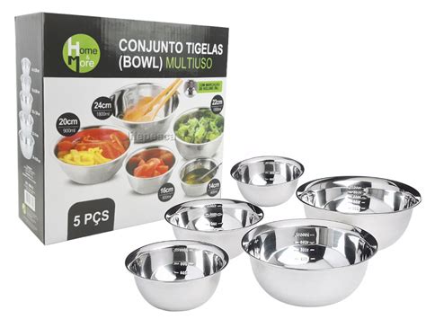 Conjunto De Tigelas Bowls Em A O Inox Pe As