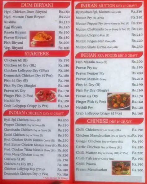 SS Hyderabad Biryani Menu, Menu for SS Hyderabad Biryani, Royapettah ...