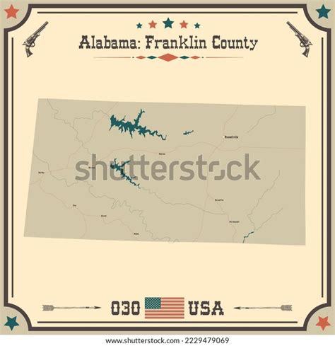 Large Accurate Map Franklin County Alabama Stock Vector (Royalty Free ...