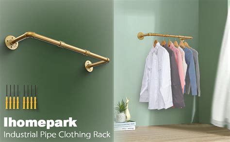 Amazon Industrial Gold Pipe Clothing Rack Wall Ceiling Mounted