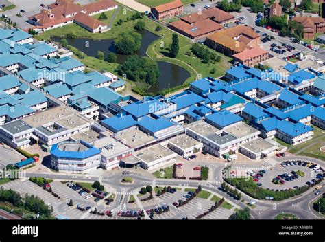 Aerial view of Bournemouth hospital and grounds. Dorset. (Royal ...