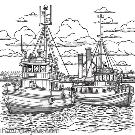 Fun And Free Tug Boat Coloring Page