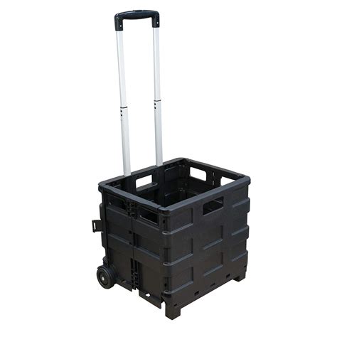 Glad Foldable Rolling Pull Cart With Telescopic Handle Heavy Duty