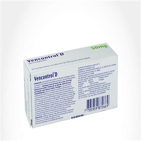 Vencontrol D Desvenlafaxina 50mg Tab Lpr Oral Caj Carulla