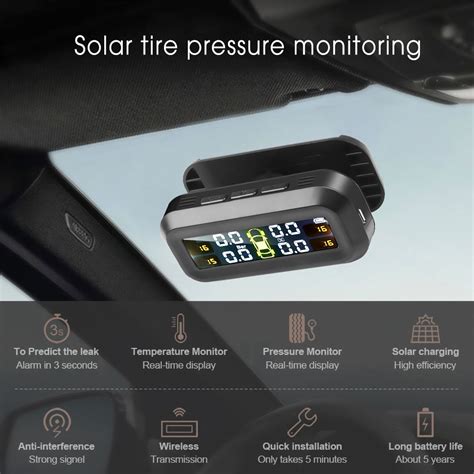 Solar TPMS Auto Reifendruck Alarm Monitor System Grandado