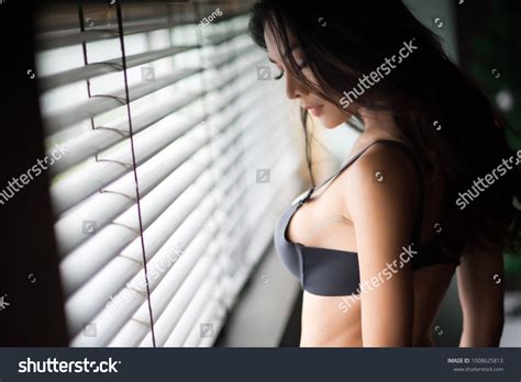Sexy Asian Woman On Black Lingerie Stock Photo Shutterstock