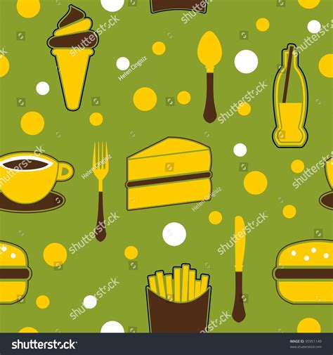 Seamless Junk Food Background Stock Vector (Royalty Free) 95951149 ...