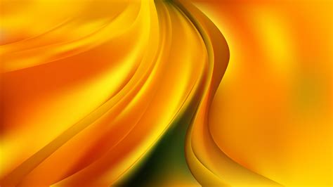 Free Abstract Orange And Yellow Shiny Wave Background Vector Illustration