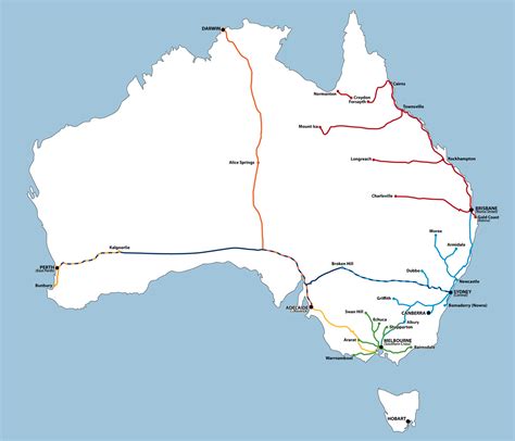 Australian Train Routes Map - Geographic Media