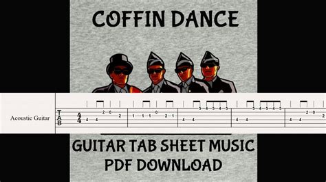 COFFIN DANCE MEME SONG Easy Guitar Tab Tutorial PDF Sheet Music