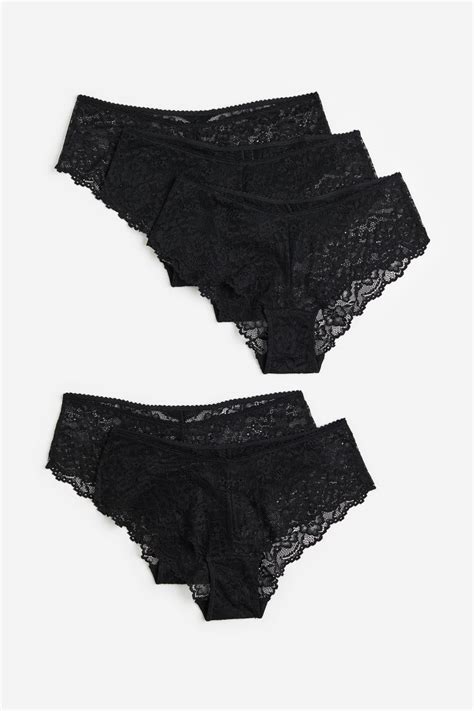 5 Pack Lace Hipster Briefs Black Ladies Handm Au