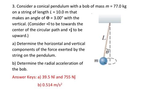 Solved Consider A Conical Pendulum With A Bob Of Mass M Chegg