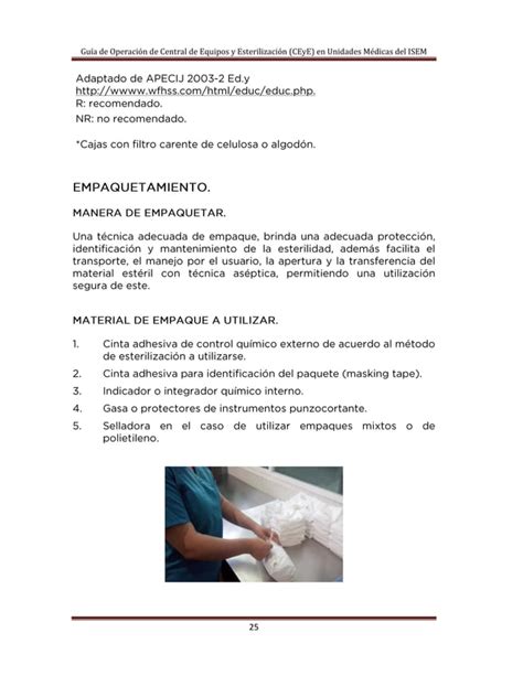 Gu A Operaci N Central Equipos Y Esterilizaci N Unidades Isem Pdf