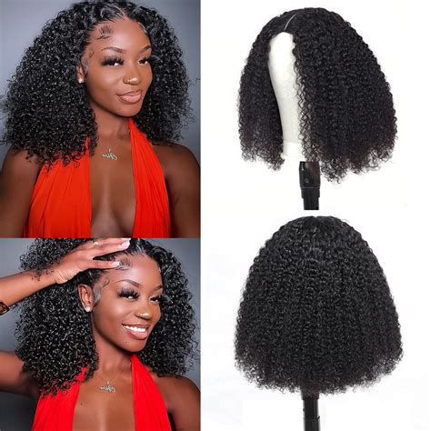 Ragmzze V Part Wig Human Hair Kinky Curly Human Wigs Upgrade U Part Wigs For Black