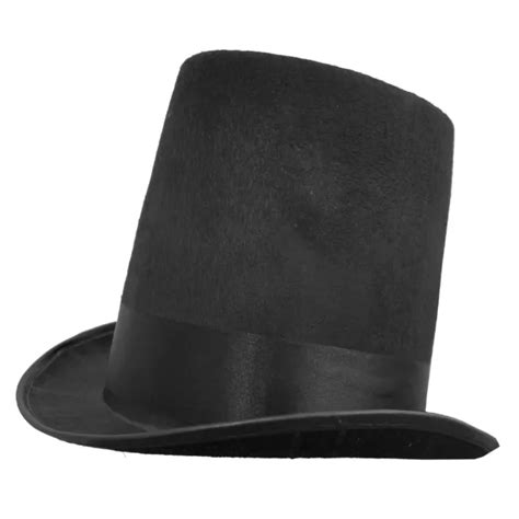 Black Stovepipe Top Hat Felt Victorian Fancy Dress Formal Costume