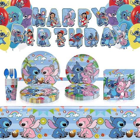 Blauwe Stitch Birthday Party Decoraties Cartoon Lilo En Stitch Thema