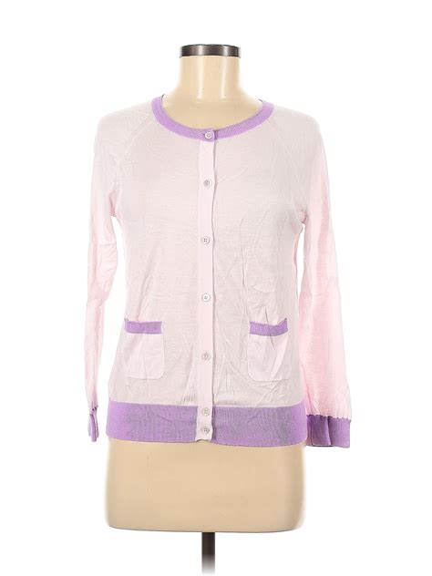 Assorted Brands 100 Cotton Color Block Pink Purple Cardigan Size M