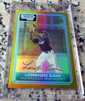 Lorenzo Cain Bowman Chrome Gold Refractor Sp St Rookie Card Rc