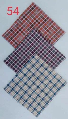 Poly Blend 58 Inch Brokan Twill Check Shirting Fabric Multicolor