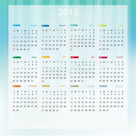 2013 Calendar Vector Illustration Stock Vector Illustration Of